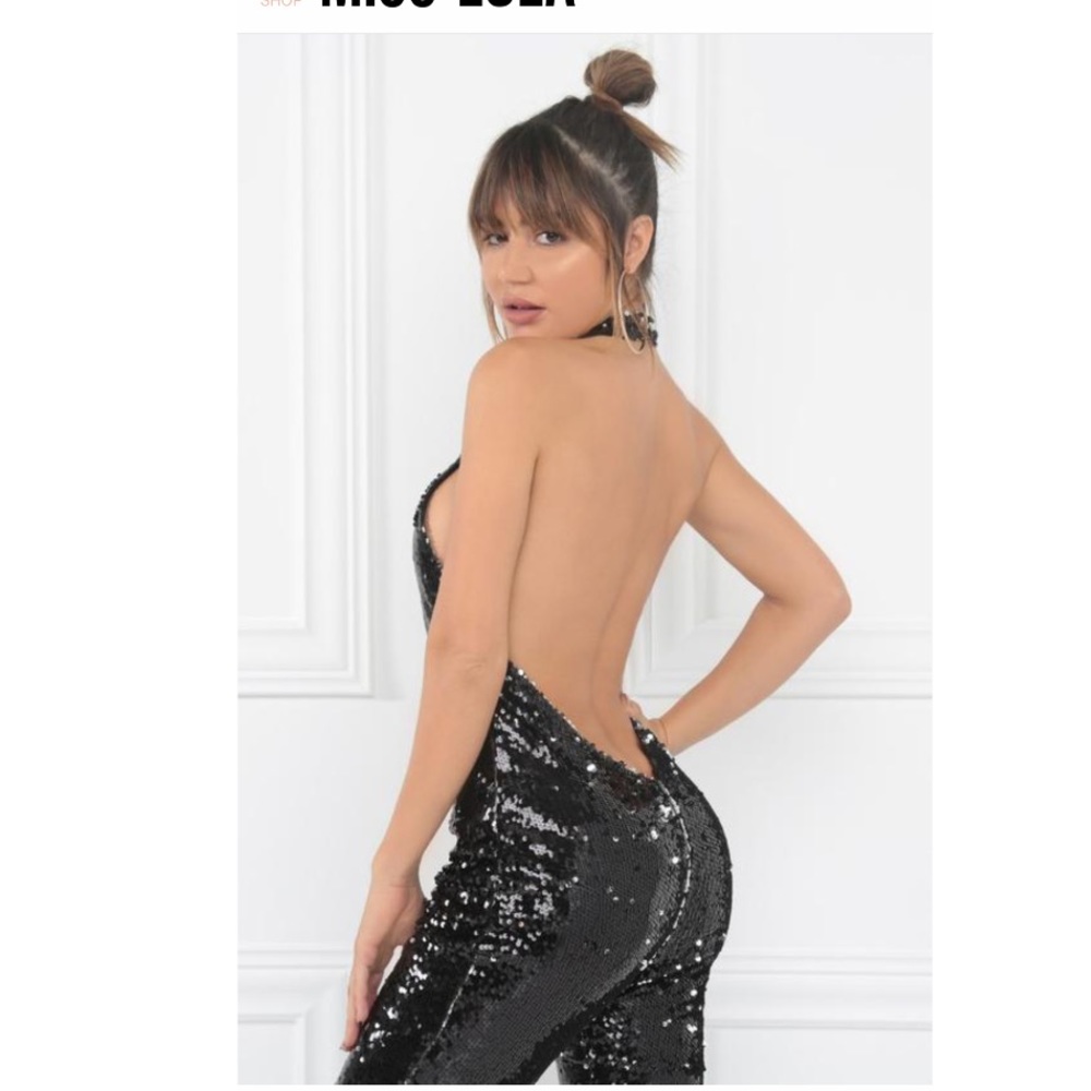 Head to Toe Jumpsuit gold Sequin